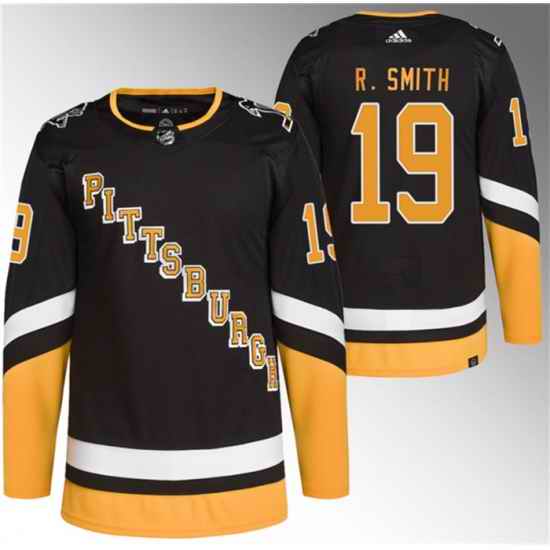 Men Pittsburgh Penguins 19 Reilly Smith Black Stitched Jerseys